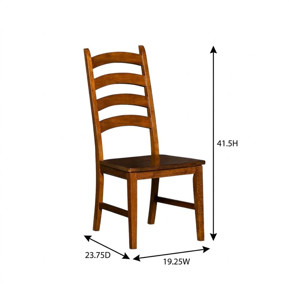 Rustic Amber Side Chair with Distressed Finish and Solid Rubberwood Construction