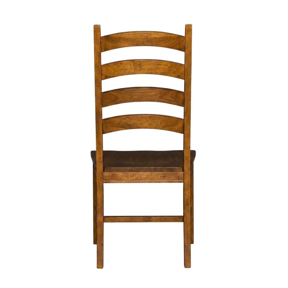 Rustic Amber Side Chair with Distressed Finish and Solid Rubberwood Construction