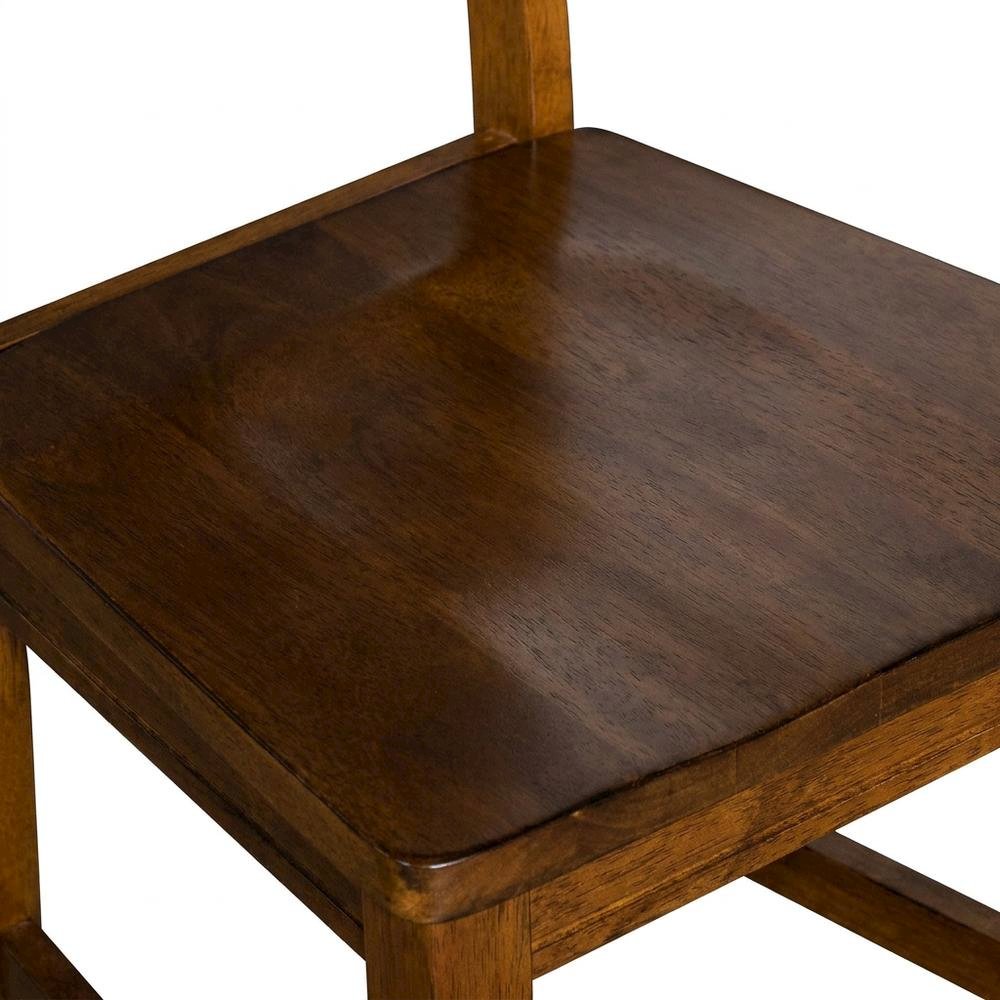 Rustic Amber Side Chair with Distressed Finish and Solid Rubberwood Construction