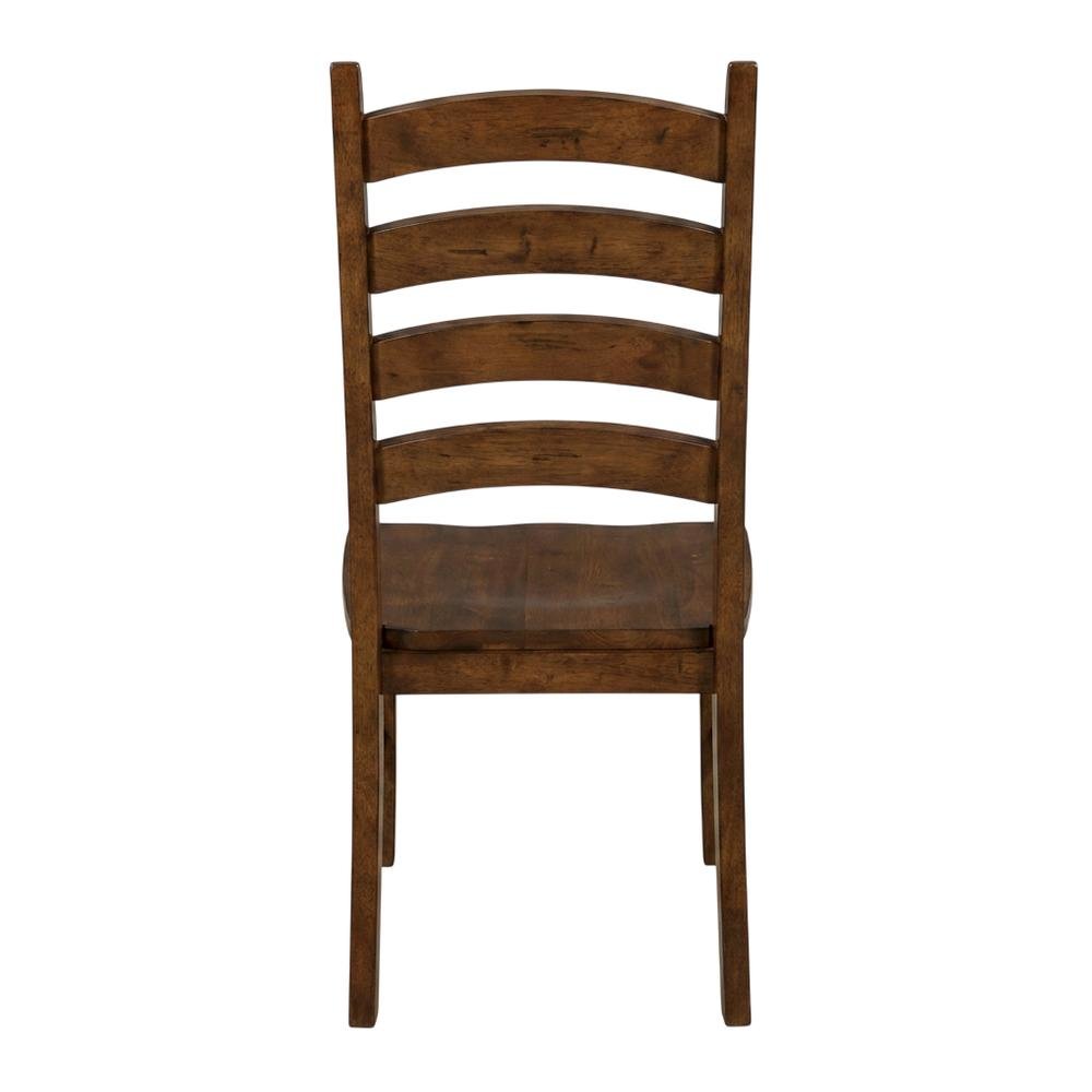 Rustic Amber Side Chair with Distressed Finish and Solid Rubberwood Construction