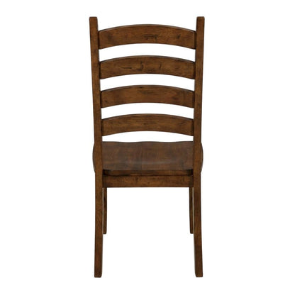 Rustic Amber Side Chair with Distressed Finish and Solid Rubberwood Construction
