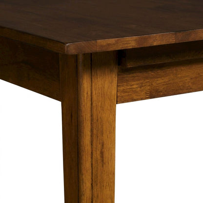 Rustic Amber Rectangle Dining Table with Distressed Finish and Adjustable Length