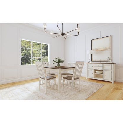 36"-54" Dinette Leg Table with (1) 18" Butterfly Leaf, Smokey White & Peppercorn