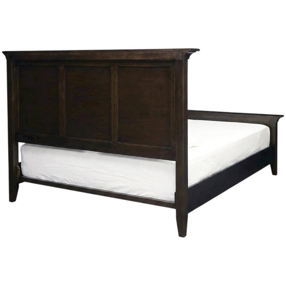 Cherry Brown Finish Platform Bed with Solid Mahogany in Transitional Style