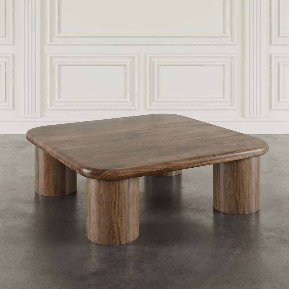 Mandara Global Modern 44" Square Solid Wood Coffee Table