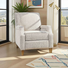 York Push Back Upholstered Recliner Accent Chair with Nailhead Trim