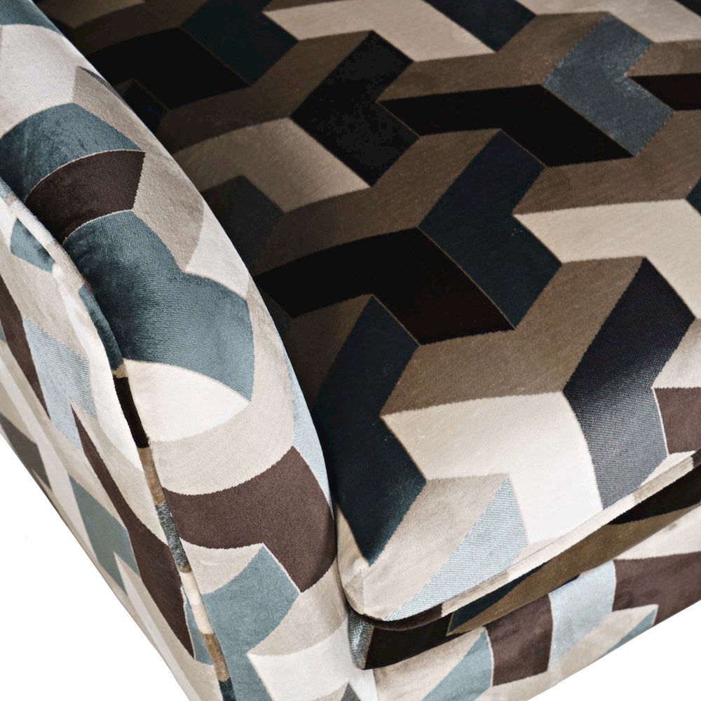 Nielsen Mid-Century Modern Upholstered Geometric Lounge Accent Chair