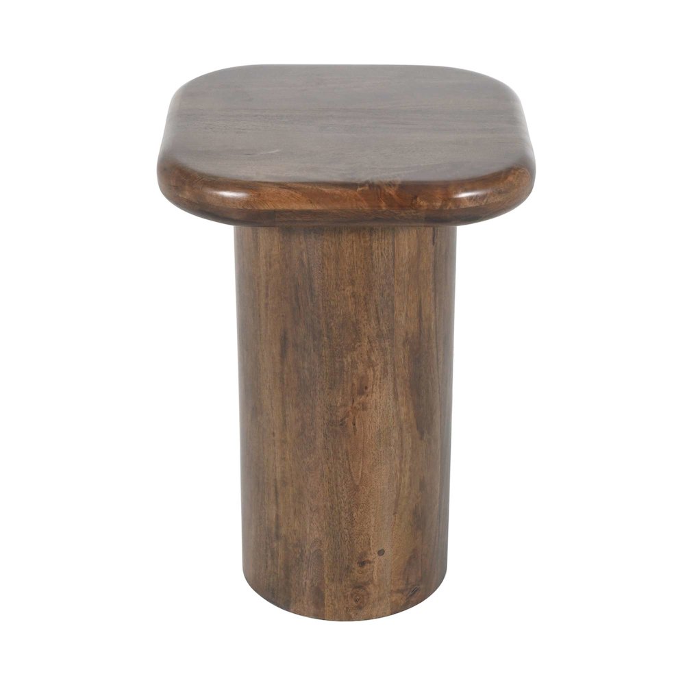 Mandara Global Modern Solid Wood Pillar Chairside Pedestal Square End Table