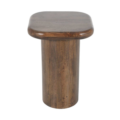 Mandara Global Modern Solid Wood Pillar Chairside Pedestal Square End Table