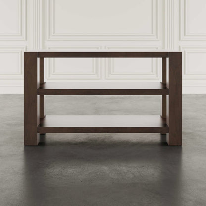 Brownstone 50" Transitional Modern Block-Frame Sofa Console Table with Shelves