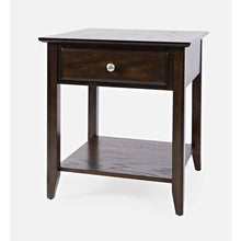 Modern Espresso Traditional End Table with Drawer and Shelf