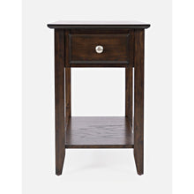 Modern Espresso Traditional Chairside End Table with Shelf and Drawer