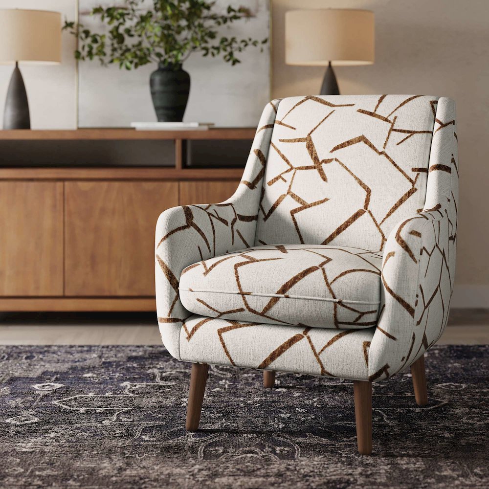 Nielsen Mid-Century Modern Upholstered Geometric Lounge Accent Chair
