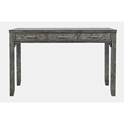 Gramercy Mid-Century Modern Chevron Three Drawer USB Charging Desk
