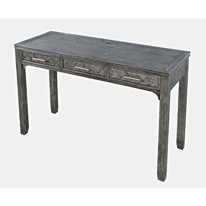 Gramercy Mid-Century Modern Chevron Three Drawer USB Charging Desk