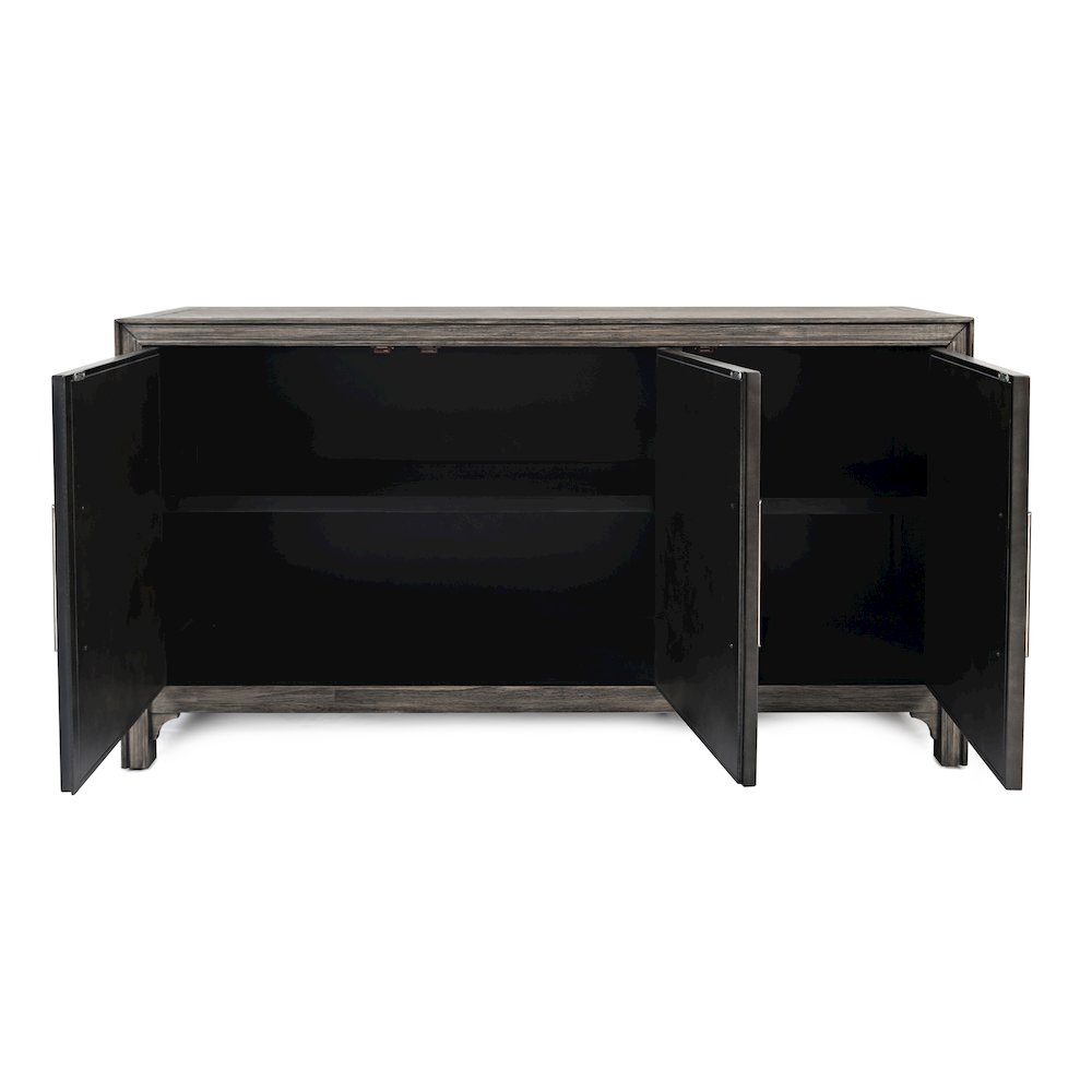 Gramercy Mid-Century Modern Chevron Three Door 60" Accent Cabinet