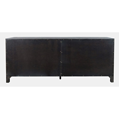 Gramercy Mid-Century Modern Chevron Four Door 79" Accent Cabinet