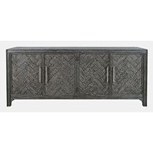 Gramercy Mid-Century Modern Chevron Four Door 79" Accent Cabinet