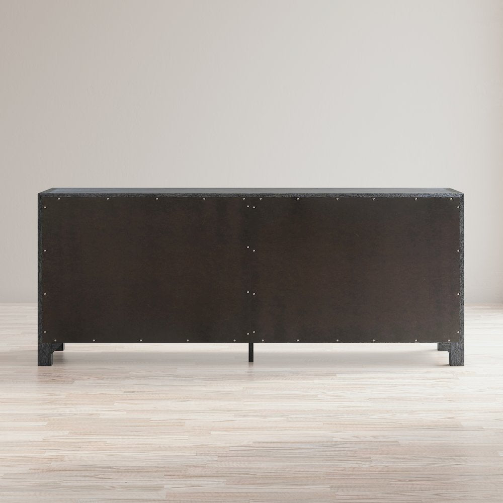 Gramercy Mid-Century Modern Chevron Four Door 79" Accent Cabinet