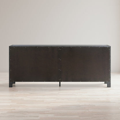 Gramercy Mid-Century Modern Chevron Four Door 79" Accent Cabinet