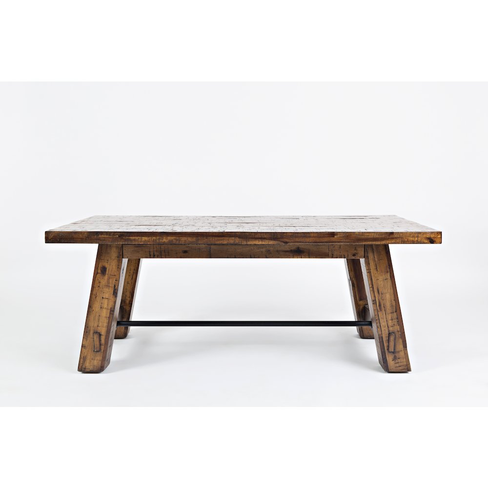 Cannon Valley Rustic Distressed Industrial Trestle 50" Coffee Table