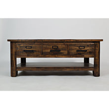 Cannon Valley Distressed Industrial Three Drawer 48" Coffee Table
