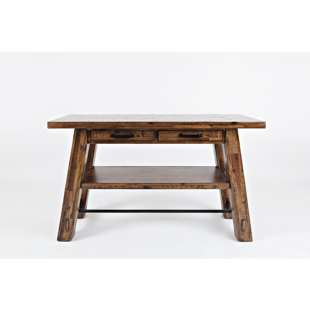 Cannon Valley Distressed Industrial Trestle 50" Sofa Table