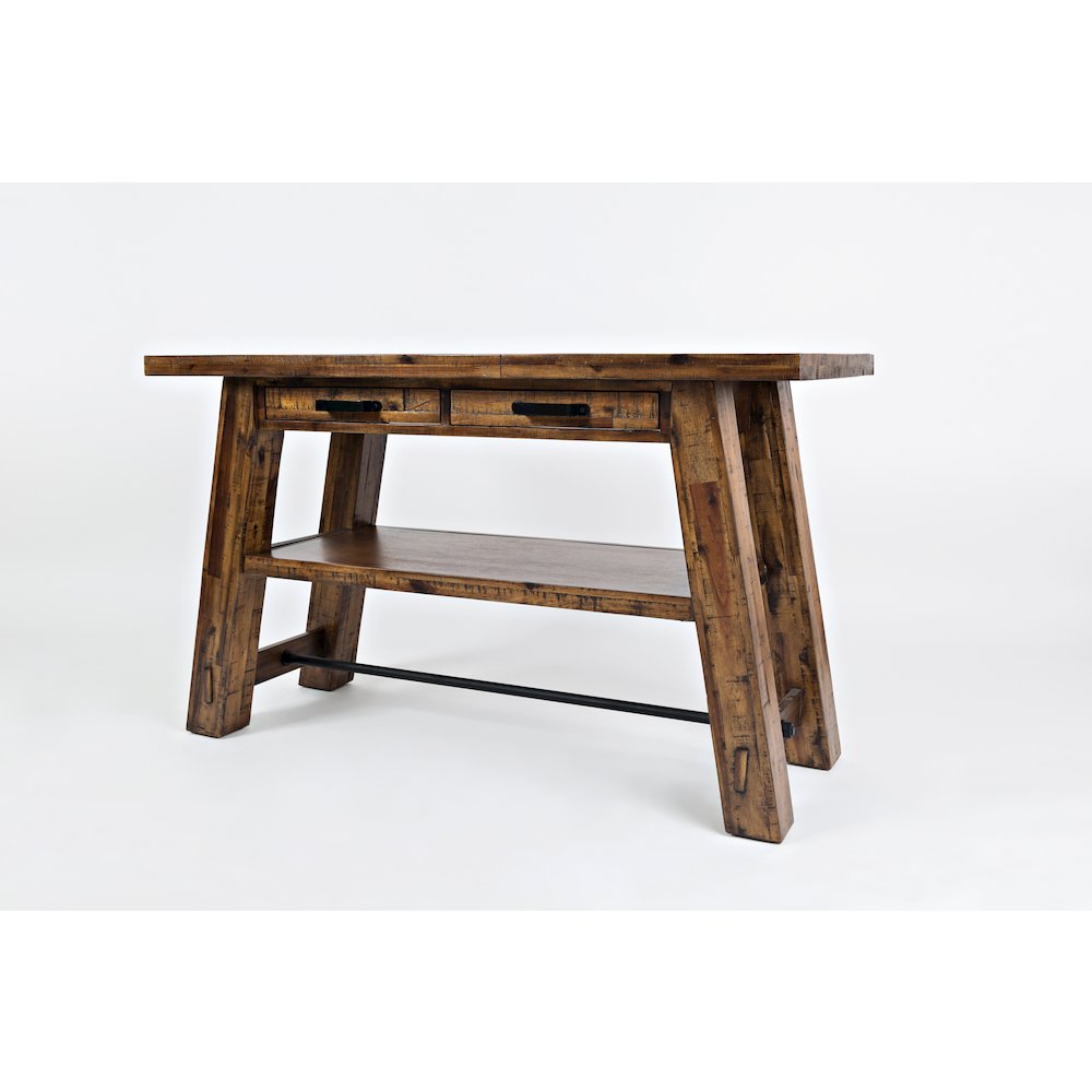 Cannon Valley Distressed Industrial Trestle 50" Sofa Table