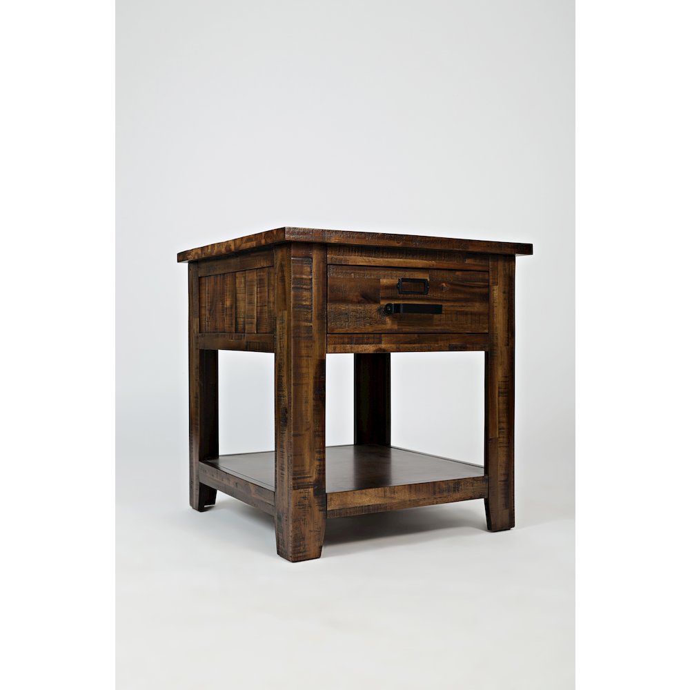 Cannon Valley Distressed Industrial End Table