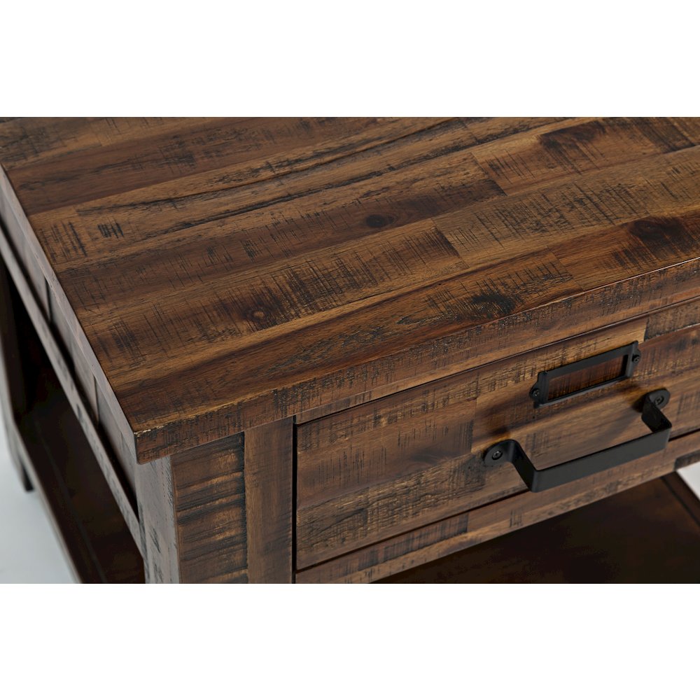 Cannon Valley Distressed Industrial End Table