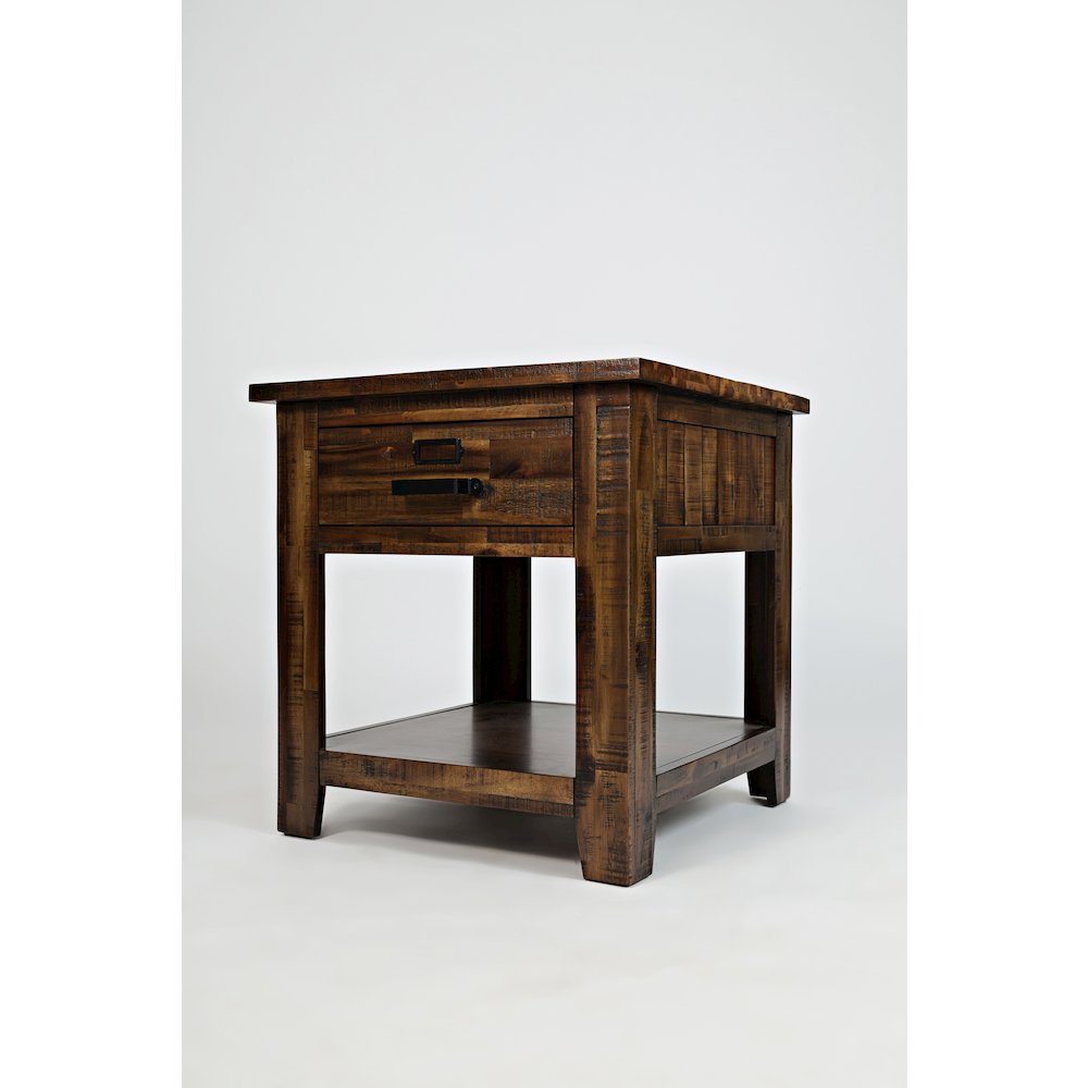 Cannon Valley Distressed Industrial End Table