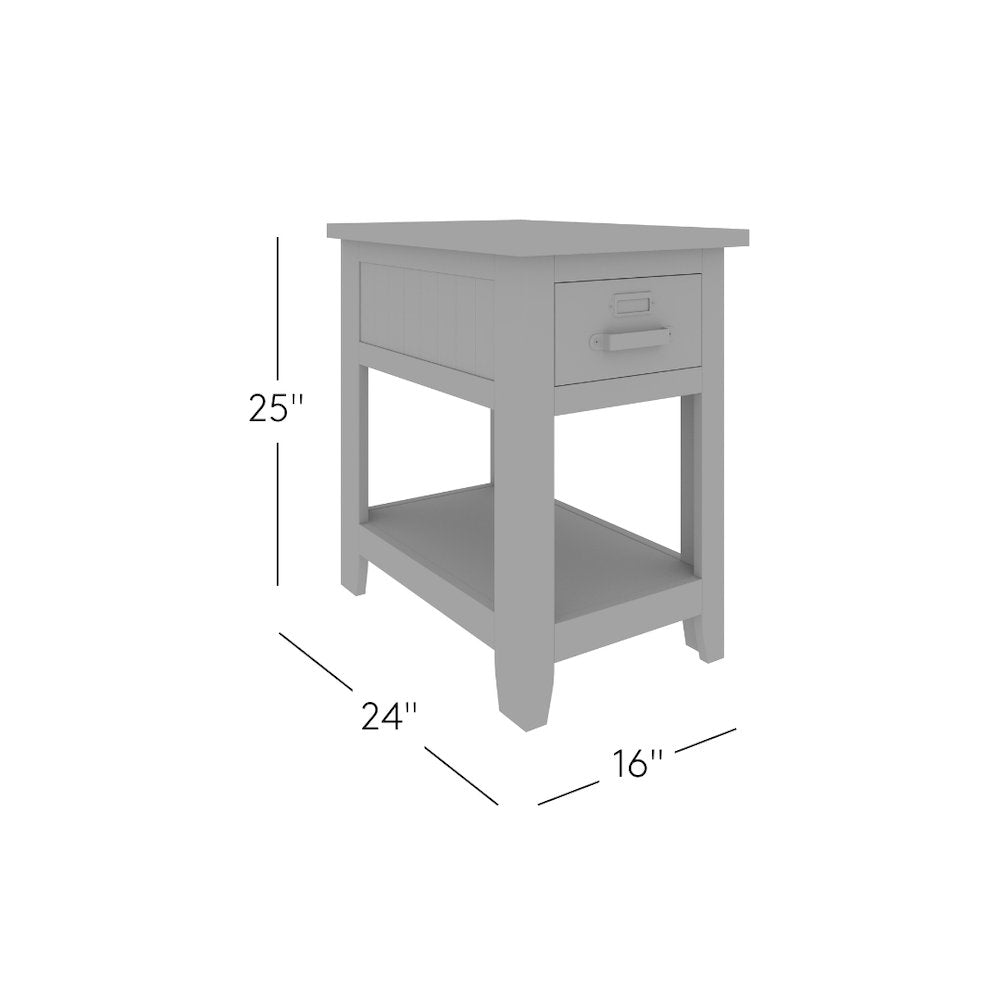 Cannon Valley Distressed Industrial One Drawer Chairside Table