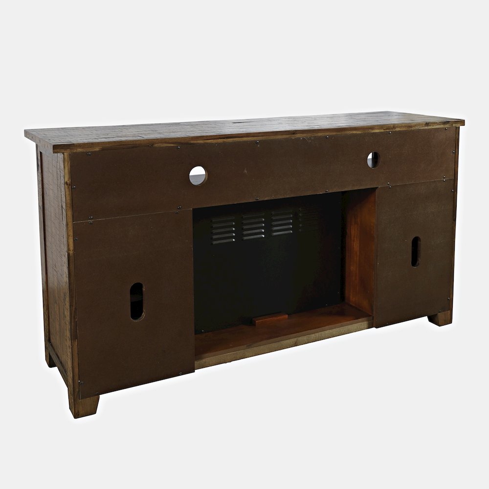 Cannon Valley Industrial 60" Storage Console TV Stand with Electric Fireplace