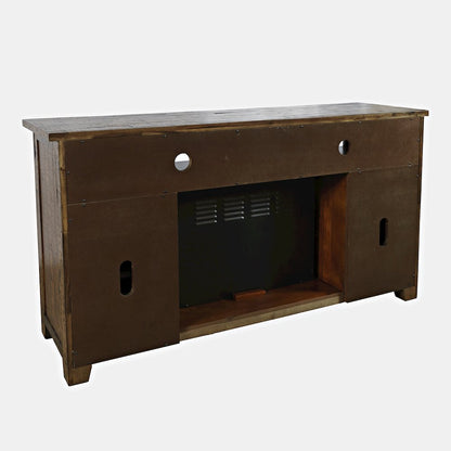 Cannon Valley Industrial 60" Storage Console TV Stand with Electric Fireplace