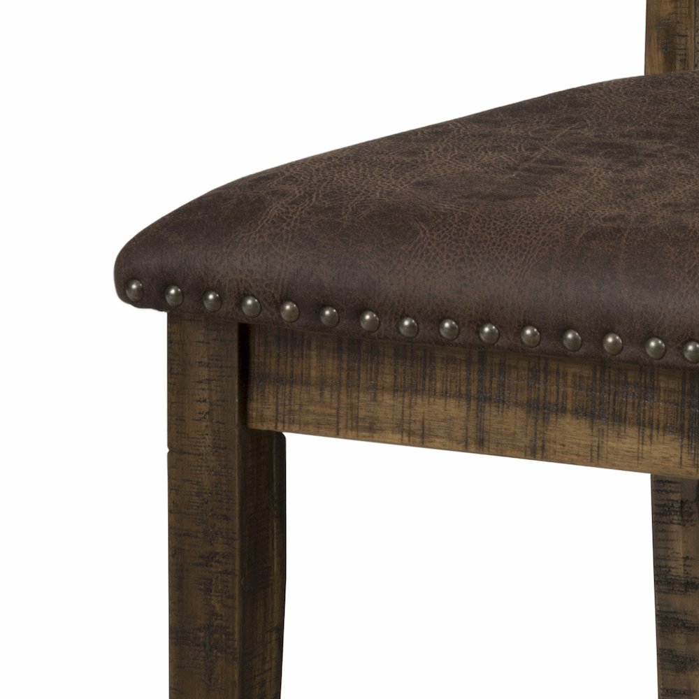 Cannon Valley Distressed Industrial Upholstered Back Dining Chair with Nailhead Trim (Set of 2)