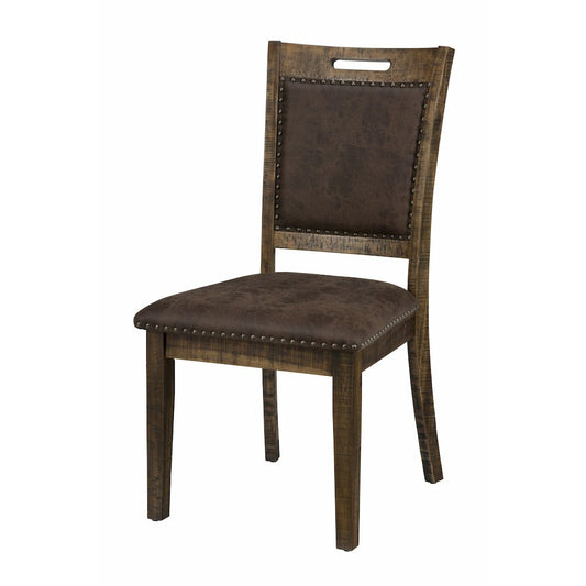 Cannon Valley Distressed Industrial Upholstered Back Dining Chair with Nailhead Trim (Set of 2)