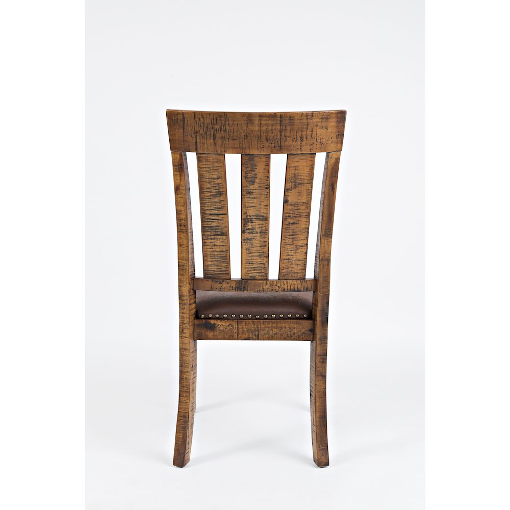 Cannon Valley Distressed Industrial Distressed Wood Dining Chair with Upholstered Seat (Set of 2)