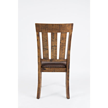 Cannon Valley Distressed Industrial Distressed Wood Dining Chair with Upholstered Seat (Set of 2)