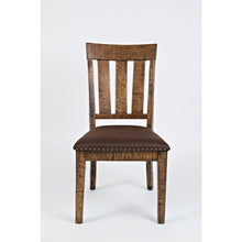 Cannon Valley Distressed Industrial Distressed Wood Dining Chair with Upholstered Seat (Set of 2)