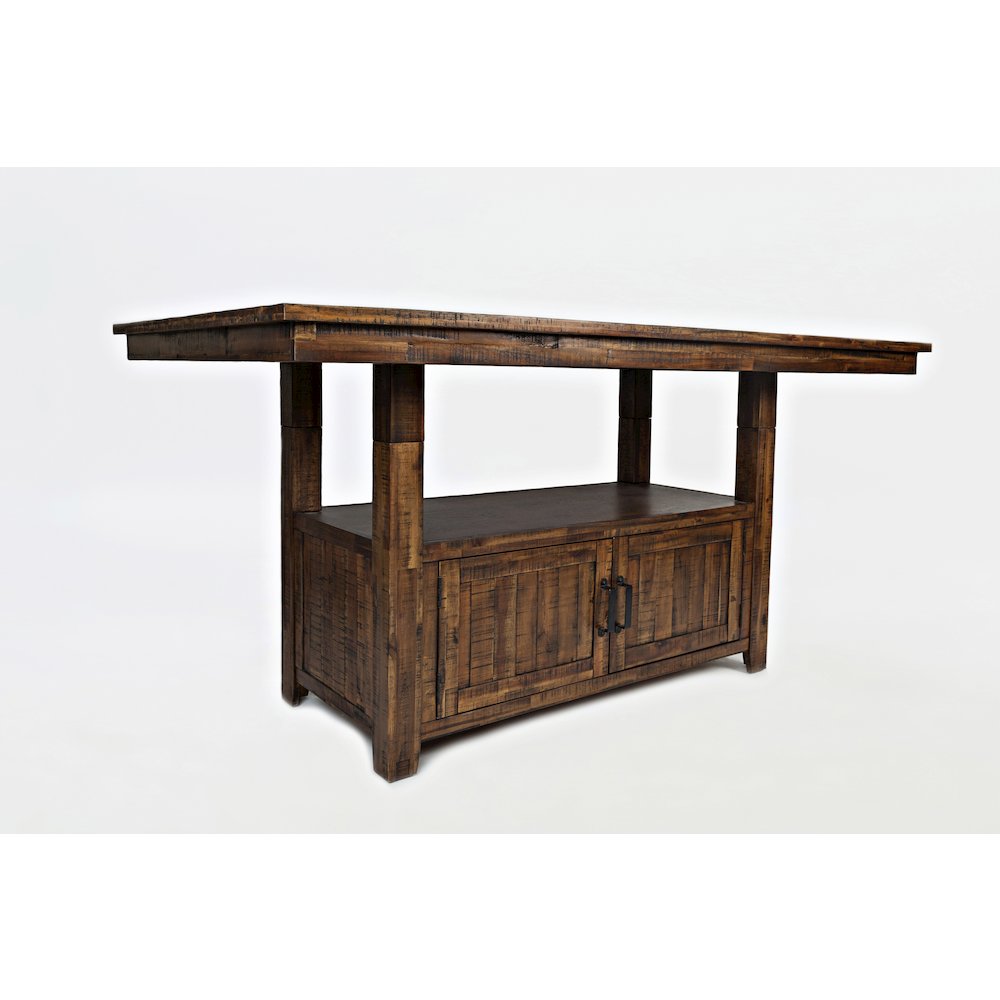 Distressed Industrial 72" Distressed Dining Table with Storage Base and Height