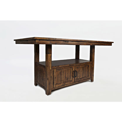 Distressed Industrial 72" Distressed Dining Table with Storage Base and Height