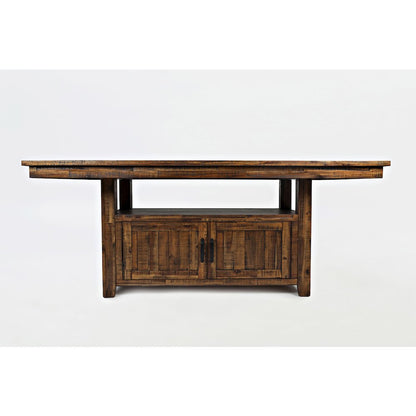 Distressed Industrial 72" Distressed Dining Table with Storage Base and Height