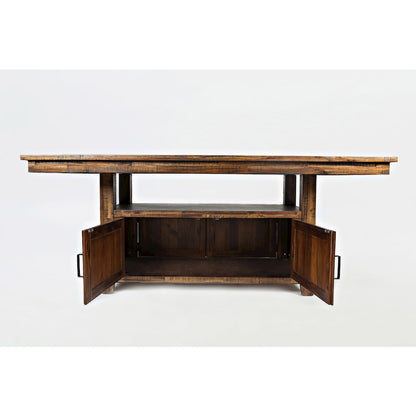 Distressed Industrial 72" Distressed Dining Table with Storage Base and Height