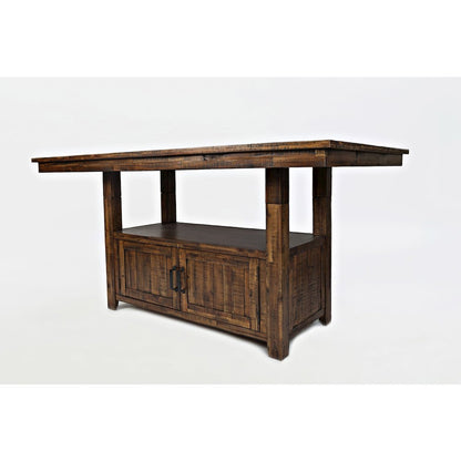 Distressed Industrial 72" Distressed Dining Table with Storage Base and Height