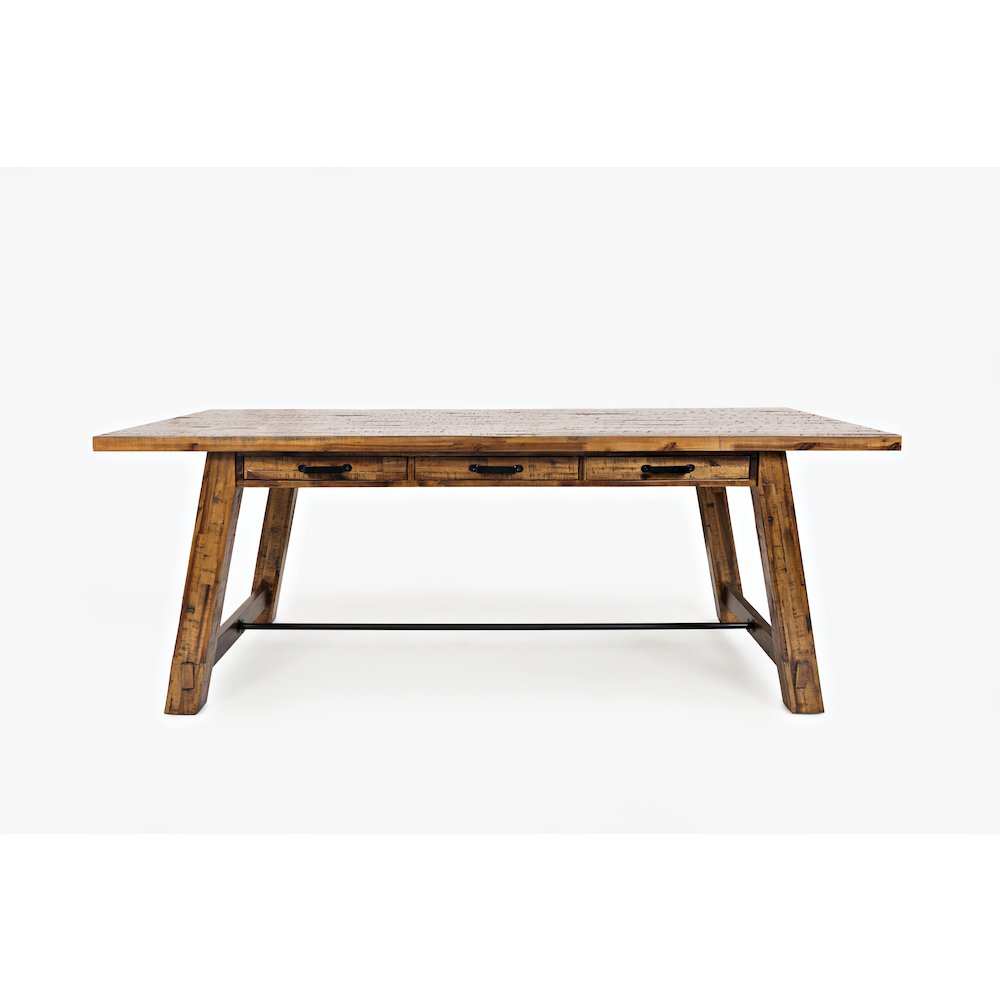 Cannon Valley Distressed Industrial 82" Trestle Dining Table