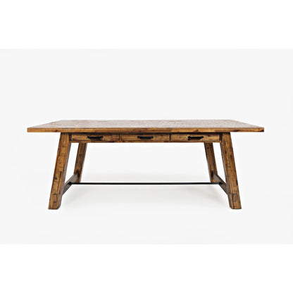 Cannon Valley Distressed Industrial 82" Trestle Dining Table
