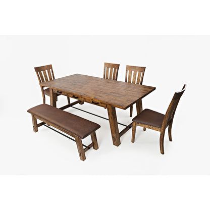 Cannon Valley Distressed Industrial 82" Trestle Dining Table