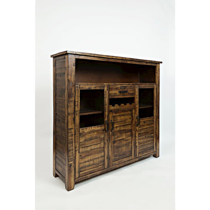 Cannon Valley Distressed Industrial Wine Cabinet