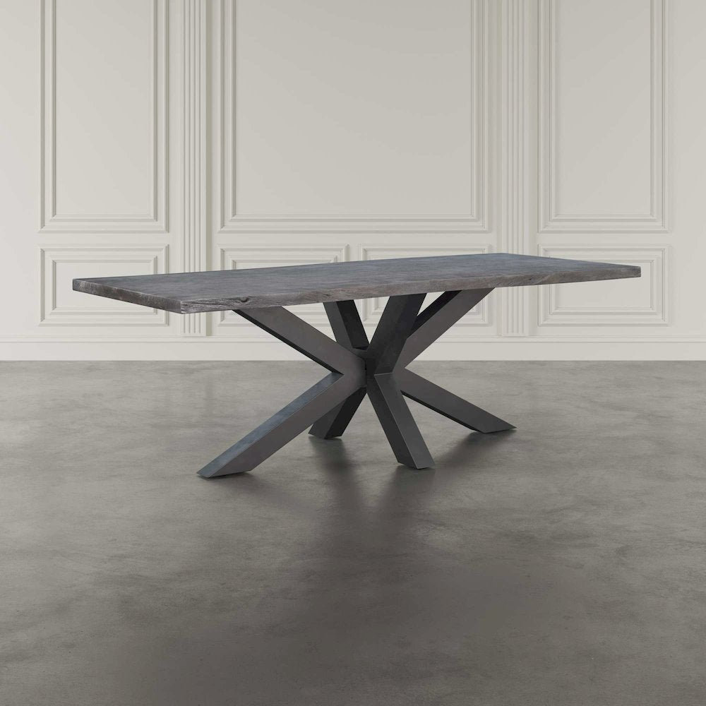 Nordic Ridge 94" Modern Rustic Solid Wood Live Edge Dining Table