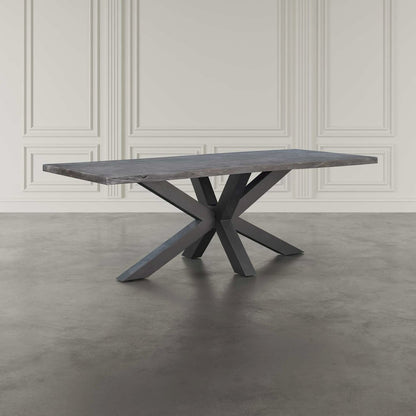 Nordic Ridge 94" Modern Rustic Solid Wood Live Edge Dining Table